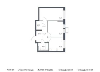 Продажа 2-ком. квартиры, 53.5 м2, посёлок Жилино-1, жилой комплекс Егорово Парк, к3.2, ЖК Егорово Парк