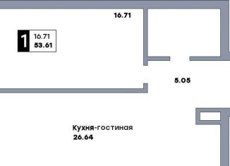 Продаю 1-комнатную квартиру, 53.6 м2, Самара, метро Российская