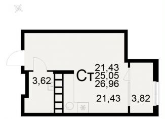 Продаю квартиру студию, 27 м2, Рязань