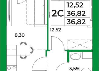 Продается 1-комнатная квартира, 36.8 м2, Михайловка, площадь Конституции