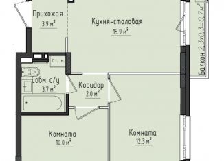 Продаю двухкомнатную квартиру, 47.6 м2, село Первомайский, ЖК Город Оружейников, жилой комплекс Город Оружейников, 21