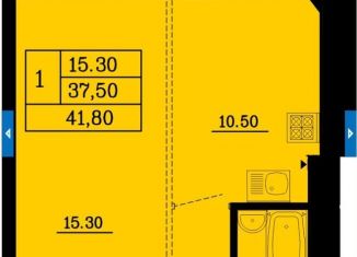 Продаю 1-ком. квартиру, 41.8 м2, Омск, улица Малиновского, 25, ЖК Модерн-2