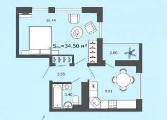 Продаю 1-комнатную квартиру, 34.5 м2, Санкт-Петербург, Кубинская улица, 82к3с1, Московский район