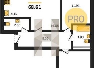 Продается 2-комнатная квартира, 68.6 м2, село Осиново, ЖК Радужный, улица Гайсина, 9