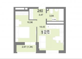 Продается 1-ком. квартира, 34.1 м2, Свердловская область, Тенистая улица, 8с4