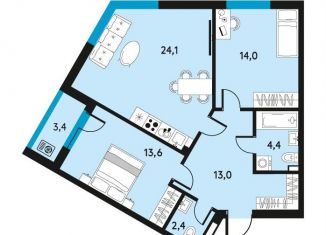 Продается 3-комнатная квартира, 73.2 м2, Пермь, Ленинский район, улица Луначарского, 97