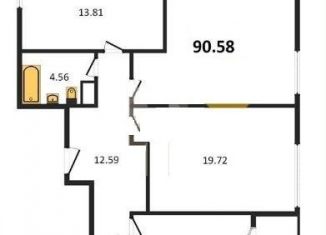 Продаю трехкомнатную квартиру, 91 м2, Санкт-Петербург, Парфёновская улица, 6к2, метро Балтийская