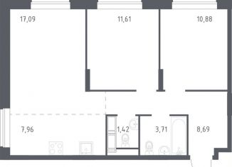 2-ком. квартира на продажу, 61.8 м2, Балашиха, улица Бояринова, 36