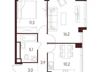 Продам 2-ком. квартиру, 49.7 м2, Москва, метро Октябрьское поле