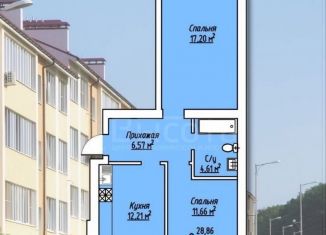 Продается 2-ком. квартира, 55 м2, село Ямное, улица Надежды, 1