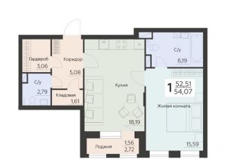 Продается 1-ком. квартира, 54.1 м2, Воронеж, Левобережный район