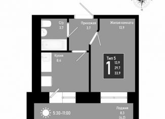 Продажа 1-комнатной квартиры, 33.9 м2, Сыктывкар