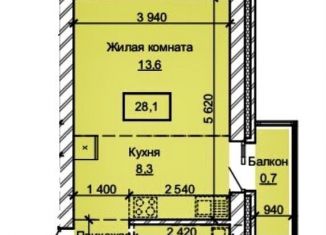 Продаю однокомнатную квартиру, 28.1 м2, Барнаул, Центральный район