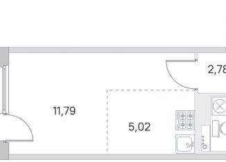 Продам квартиру студию, 24.4 м2, посёлок Стрельна, ЖК Любоград