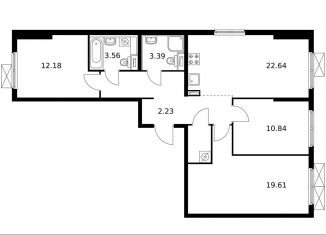 Продается трехкомнатная квартира, 83.2 м2, Ленинградская область, жилой комплекс Янинский Лес, 6