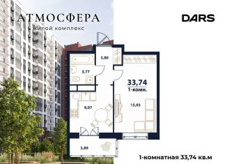 Продаю однокомнатную квартиру, 33.7 м2, Ульяновская область, жилой комплекс Атмосфера, 5