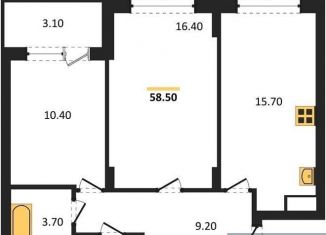 Двухкомнатная квартира на продажу, 58 м2, Воронеж, Железнодорожный район