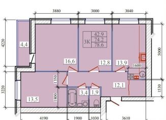 Продается 3-ком. квартира, 78.6 м2, Ивановская область