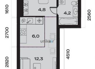 Продается 1-комнатная квартира, 28.4 м2, Уфа, Октябрьский район, Косогорная улица, 187Б