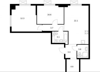 2-ком. квартира на продажу, 69.6 м2, Москва, станция Щербинка