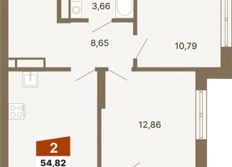 Продается 2-ком. квартира, 54.8 м2, Екатеринбург, Верх-Исетский район