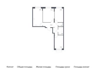 Продается 3-ком. квартира, 75.4 м2, Москва, жилой комплекс Квартал Домашний, 1, станция Курьяново