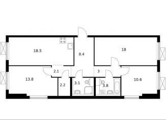 Продается 3-ком. квартира, 83.5 м2, Москва, станция Лихоборы, жилой комплекс Большая Академическая 85, к3.6