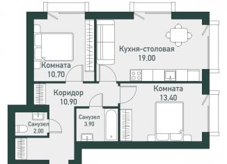 Продам 2-ком. квартиру, 61 м2, посёлок Западный