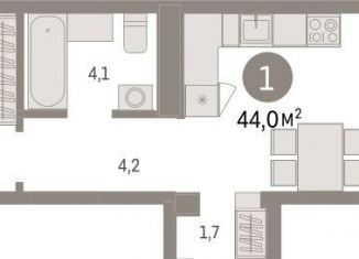 1-комнатная квартира на продажу, 44 м2, Новосибирск, метро Заельцовская, улица Аэропорт, 88
