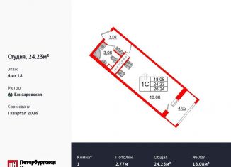 Продаю квартиру студию, 24.2 м2, Санкт-Петербург, метро Проспект Большевиков