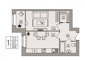 Продажа 1-комнатной квартиры, 36.7 м2, Волгоград