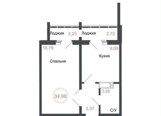 Продаю 1-ком. квартиру, 35 м2, Челябинск, Днепропетровская улица, 5.3.1