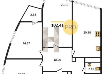 3-ком. квартира на продажу, 102.4 м2, Казань, улица Аметьевская Магистраль, 18к3