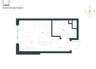 Продается квартира студия, 19.2 м2, Москва, жилой комплекс Левел Южнопортовая, 13, район Печатники