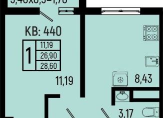 Продаю 1-ком. квартиру, 28.6 м2, село Небуг