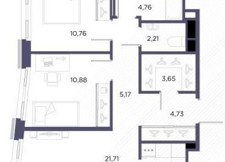 Продам 2-комнатную квартиру, 63.9 м2, Санкт-Петербург, Лисичанская улица, 22, ЖК Про.Молодость