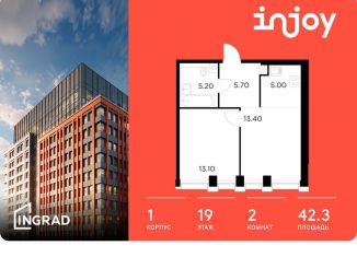 Продам 2-ком. квартиру, 42.3 м2, Москва, Войковский район