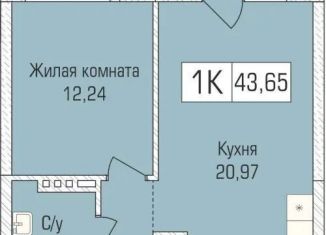 Продаю 1-ком. квартиру, 43.7 м2, Новосибирск, улица Объединения, 102/4с, метро Заельцовская