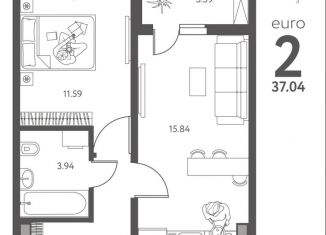 Продается 1-комнатная квартира, 37 м2, Липецкая область