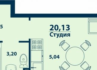 1-комнатная квартира на продажу, 20.1 м2, Уфа, Ленинский район