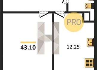 Продаю 1-комнатную квартиру, 43.3 м2, Казань, улица Мансура Хасанова, 13, ЖК Мечта