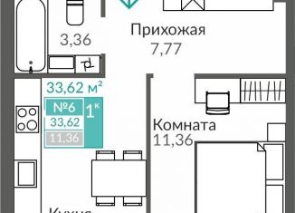 Продажа 1-ком. квартиры, 33.6 м2, Симферополь, Киевский район