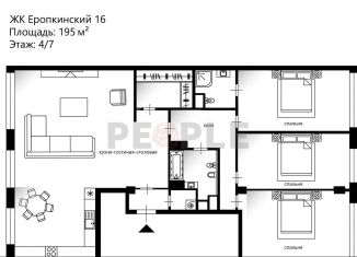 Продажа 4-комнатной квартиры, 195 м2, Москва, Еропкинский переулок, 16/23, ЦАО