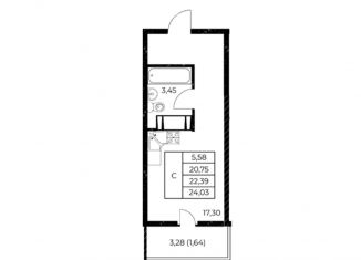 Квартира на продажу студия, 24 м2, Ростов-на-Дону, улица Нансена, 99с3