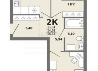 Продается 2-ком. квартира, 56.6 м2, Республика Алтай