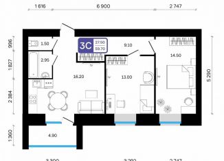 Продам 3-ком. квартиру, 59.7 м2, Белебей