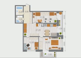 Продается трехкомнатная квартира, 96 м2, деревня Разбегаево, квартал Эко Гармония, 5