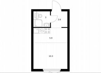 Продаю квартиру студию, 21.8 м2, Санкт-Петербург, муниципальный округ Волковское