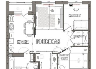 2-ком. квартира на продажу, 67.9 м2, Барнаул, улица Гоголя, 46А