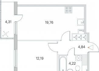 Продается 1-ком. квартира, 42.3 м2, городской посёлок Янино-1